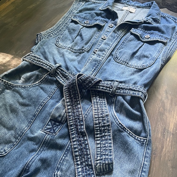 We The Free Blue Denim Jumpsuit - Picture 3 of 9